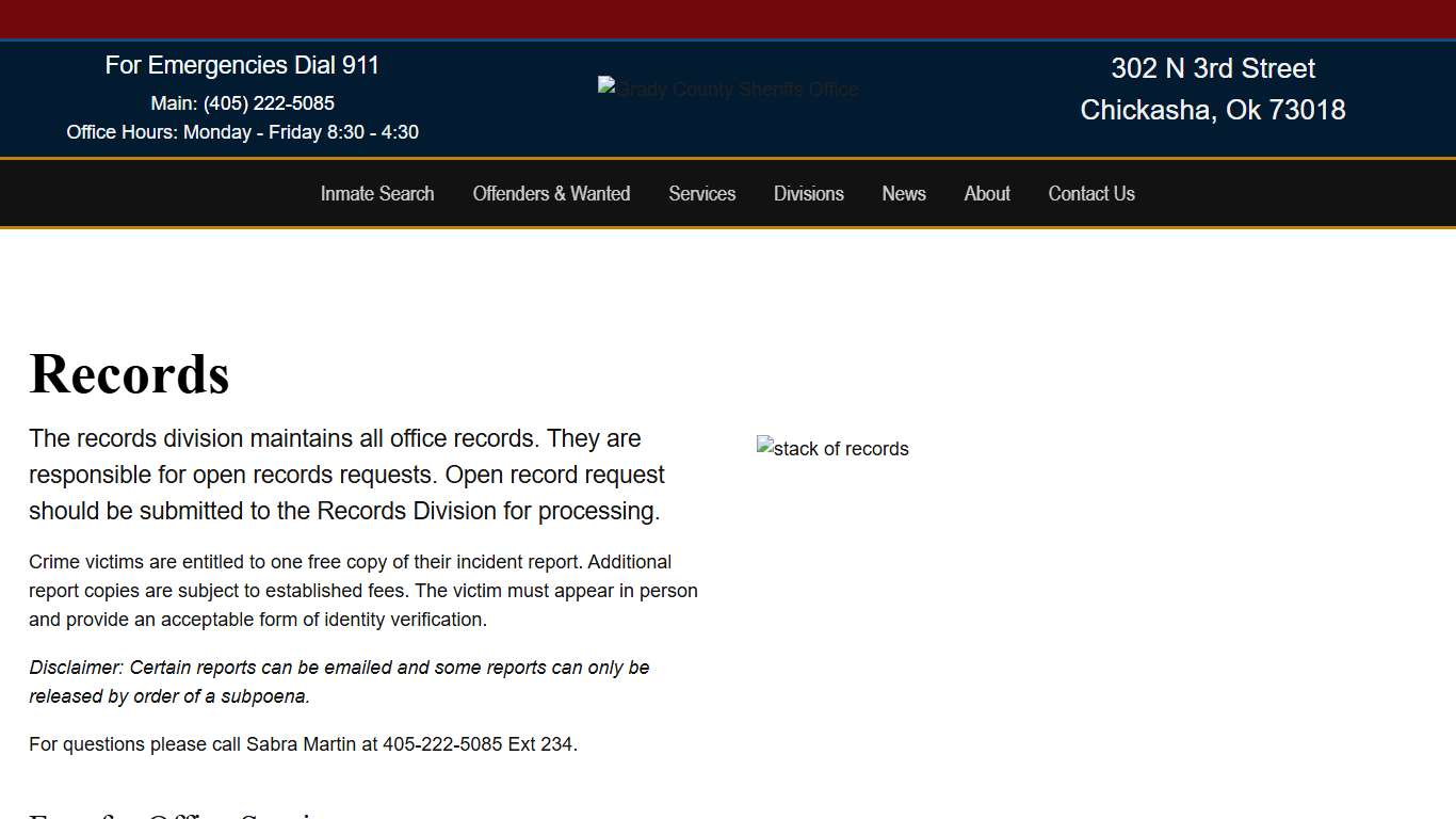 Records - Grady County Sheriff's Office